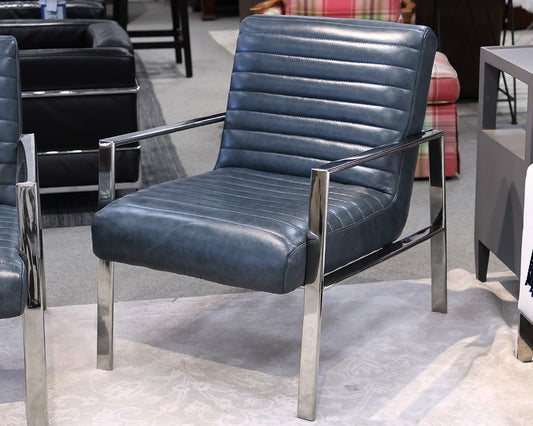 Pair of Leather and Chrome Chairs