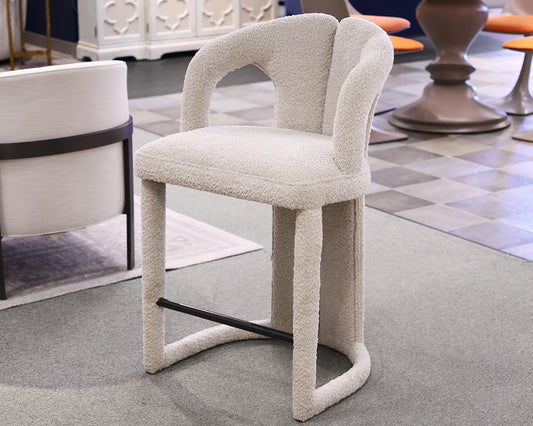 Set of Three Upholstered Modern Counter Stools