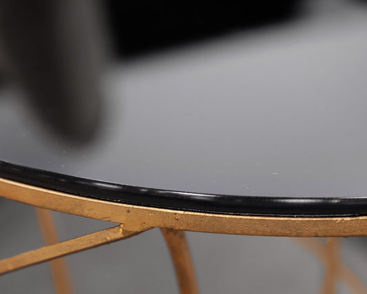 Gold Base Round Accent Table