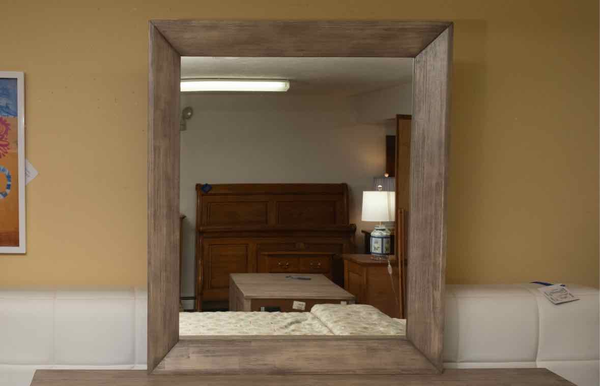 Driftwood Finish 6 Drawer Dresser & Landscape Mirror
