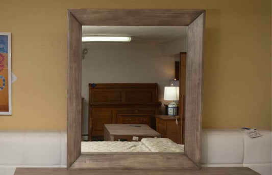 Driftwood Finish 6 Drawer Dresser & Landscape Mirror