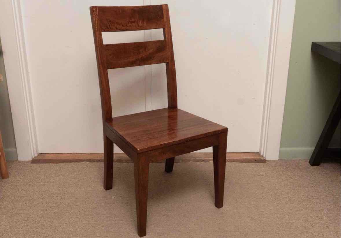 Crate & Barrel ' Basque' Light Brown Slat Back Dining Chair