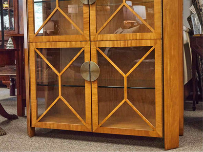 Baker Regency Style 2 Glass Door Display Cabinets