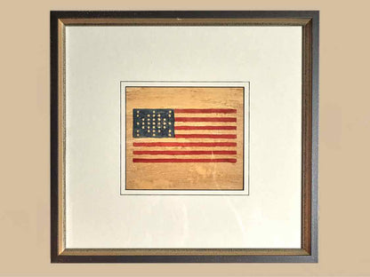 'American Flags VII' Art Print In Matt Black & Silver Accednt Frame