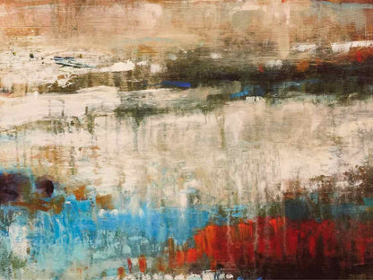 Living Color II Oil Print On Canvas Black & Silver Bead Frame