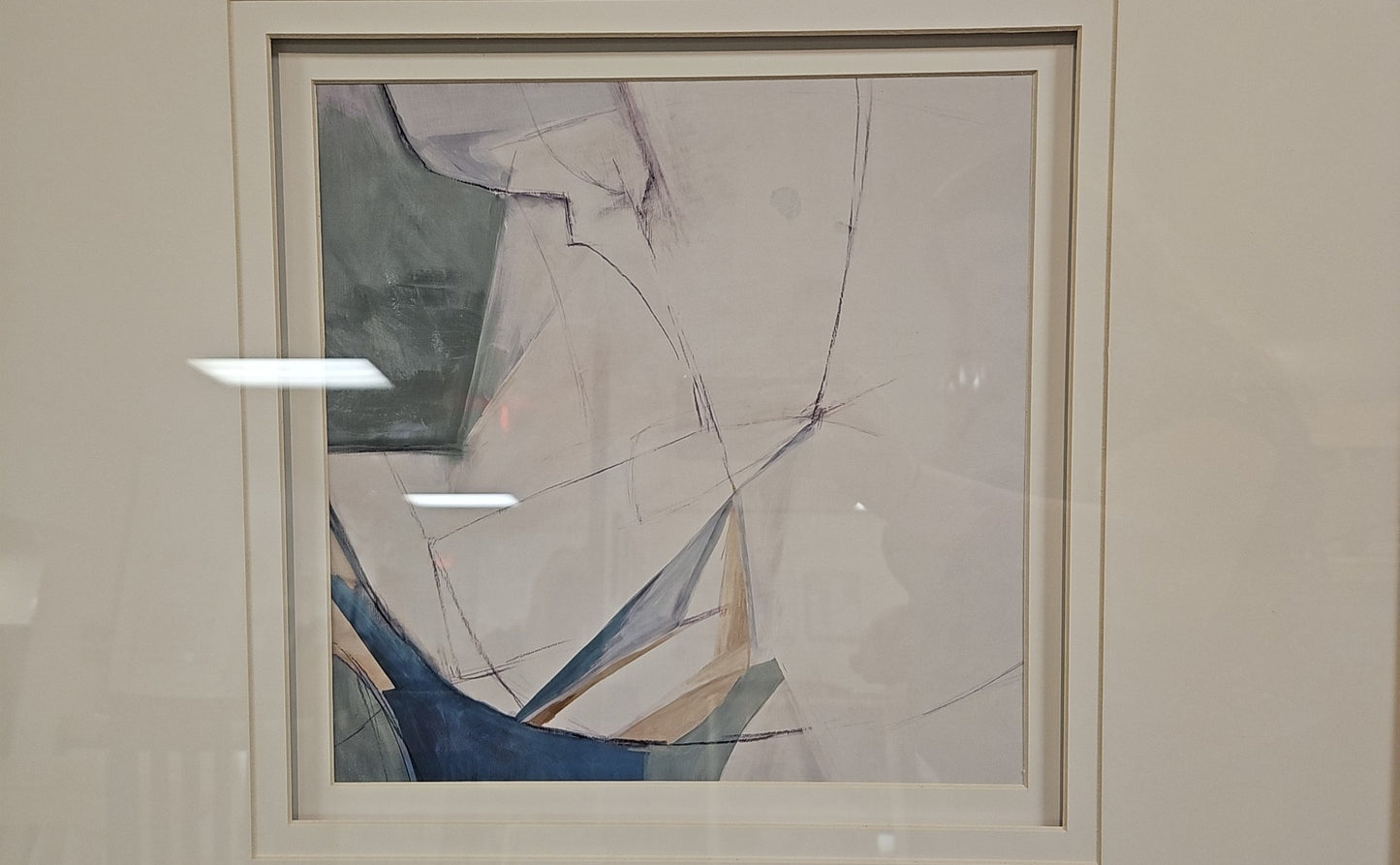 'Emerging A' Abstract in Antique Gold Frame