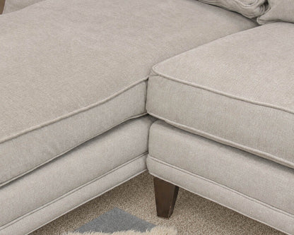 Rowe 3-Pc Sectional with Left Arm Facing Chaise in Limestone Velvet