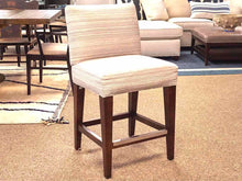 Lee Industries Counter Stool in Ivory & Grey Stripe Upholstery