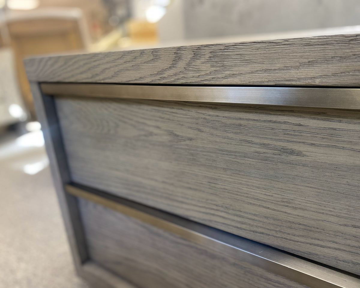 Pair of RH' Bezier' Grey Finish  2 Drawer Nightstands