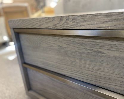 Pair of RH' Bezier' Grey Finish  2 Drawer Nightstands