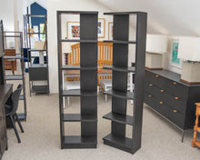Pair of Espresso Finish Adjoining Bookcases