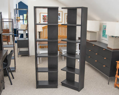 Pair of Espresso Finish Adjoining Bookcases