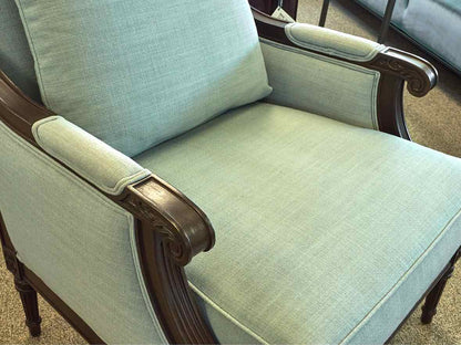 Ethan Allen Fairfax Chair in Seafoam Linen