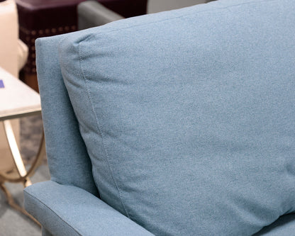 Sherrill Furniture Robin Egg Blue Three Cushion Sofa