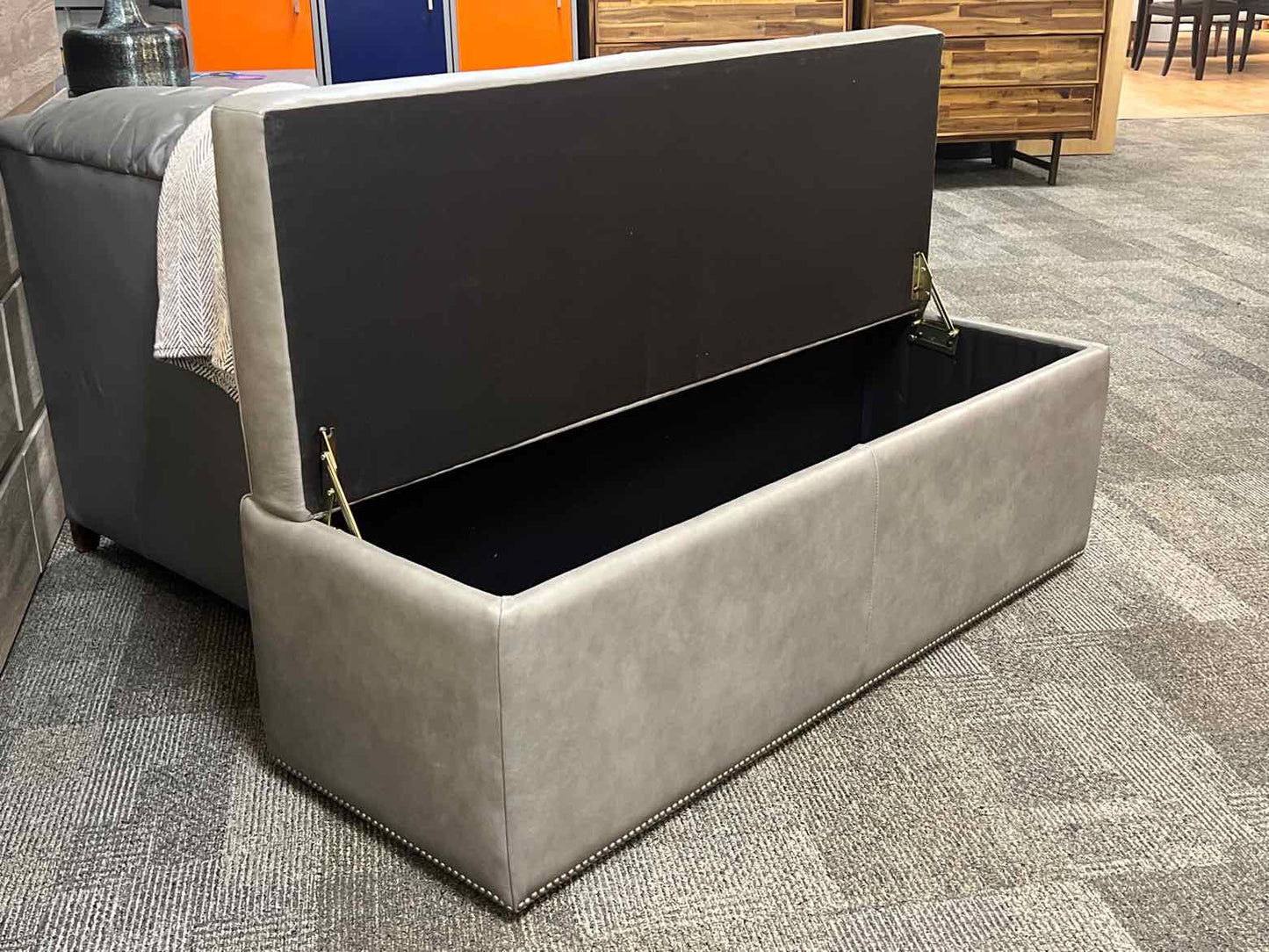 Arhaus 'Devareaux' Leather Storage Trunk