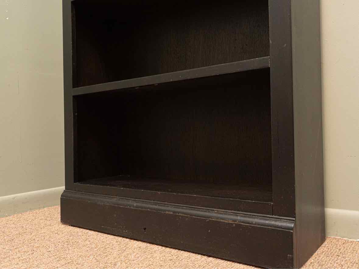 Espresso Black Finish 5 Shelf Acacia Wood Bookcase