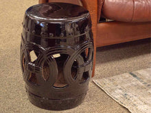 Ceramic Garden Stool in Black