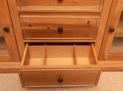 Universal Cherry 4-Piece Media Furniture Cabinet with Dental Molding Trim