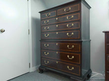 Councill Furniture Mahogany 8 Drawer  Chest with inlay Border