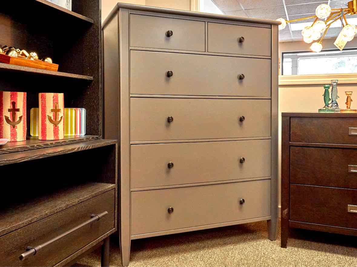 Ballard Designs Sidney Tall Chest in Grey Finish