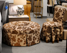 Custom Swivel Chair and Ottoman Set