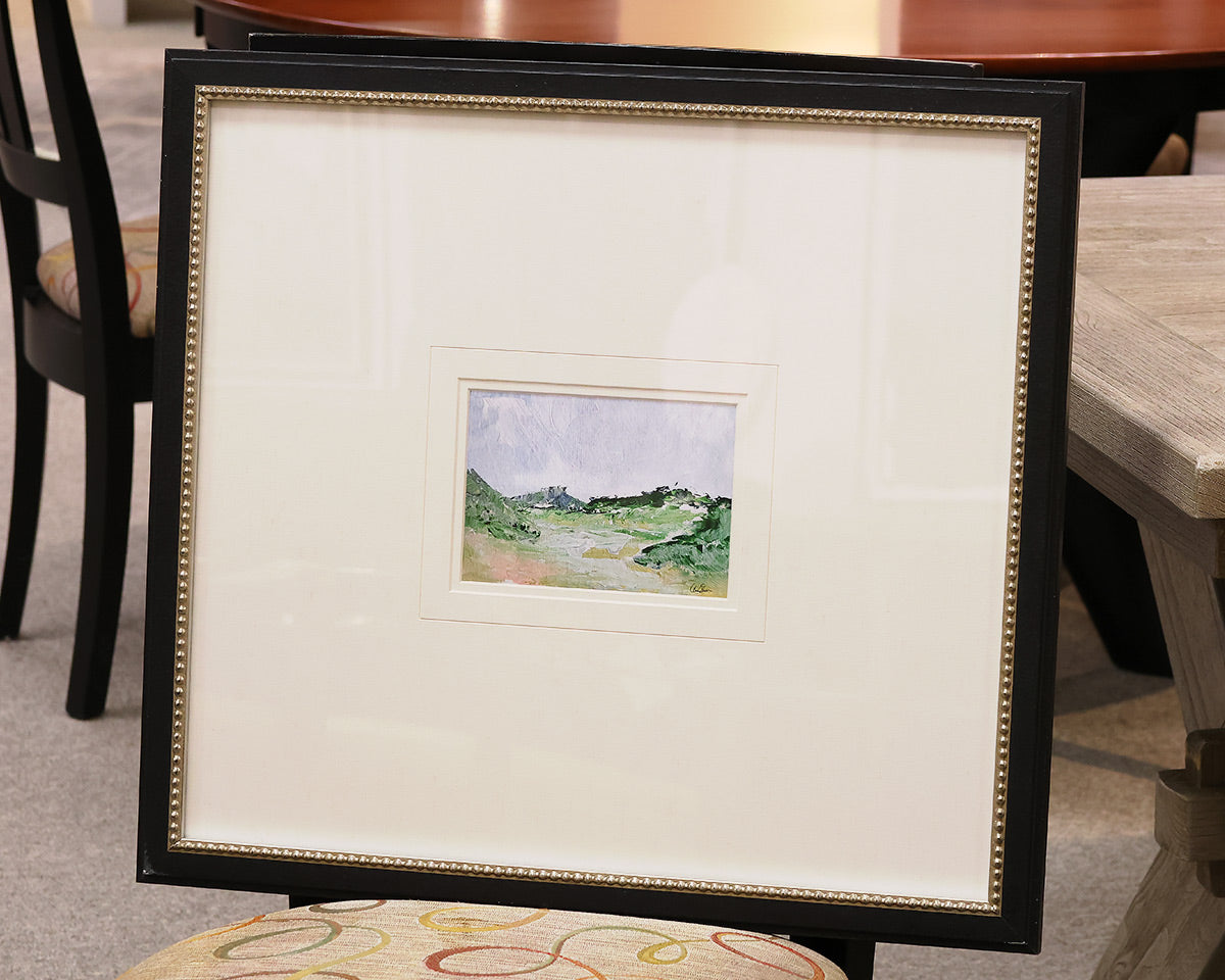 "A Glimpse Outside IV" Matted Print in Black & Gold Frame