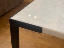 Stone Cocktail Table with Black Metal Legs