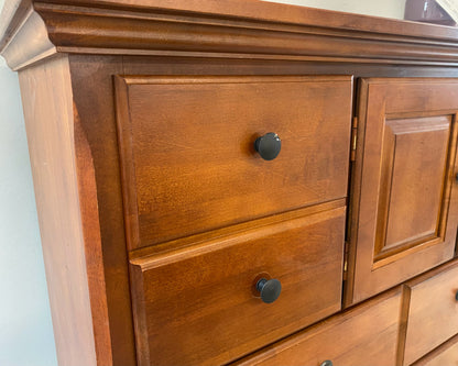 Vaughn Bassett Mule Chest in Cherry Finish with Black Pulls
