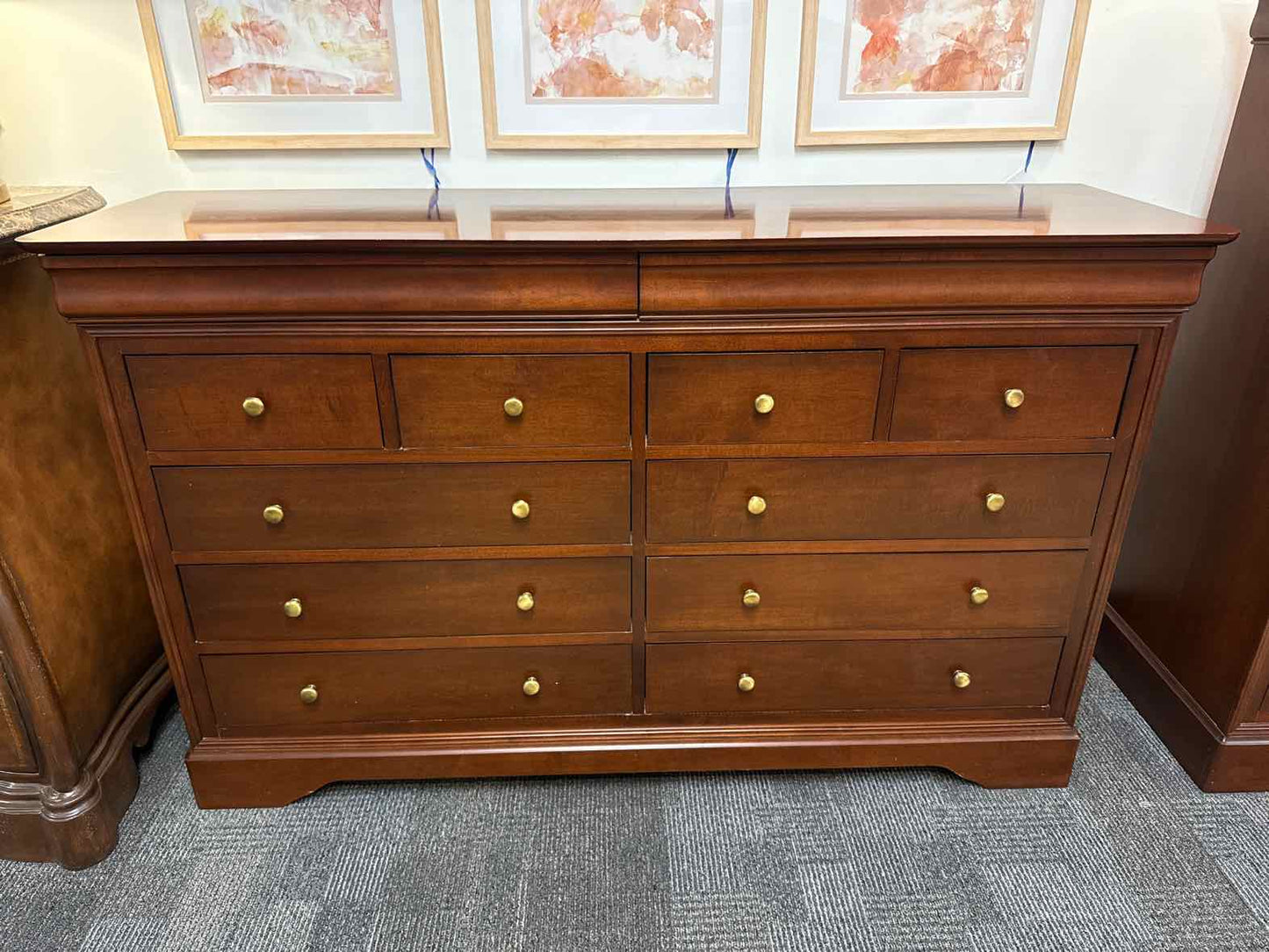 Cherry 12-Drawer Dresser