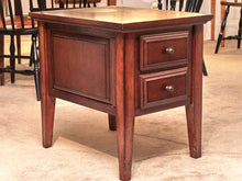 Riverside  Dark Stained 2 Drawer Side Table