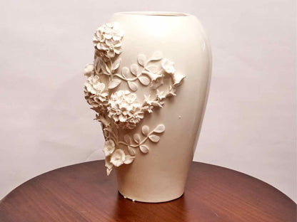 Cream Ceramic Floral Vase