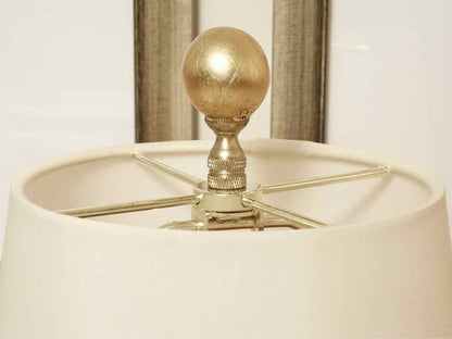 Lavender Jar Gold Base Off White Shade Table Lamp