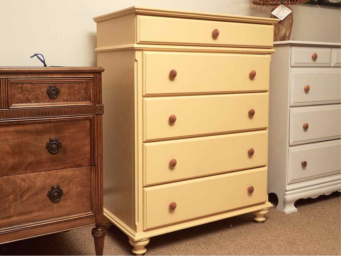 Vermont Yellow Finish 5 Drawer Chest