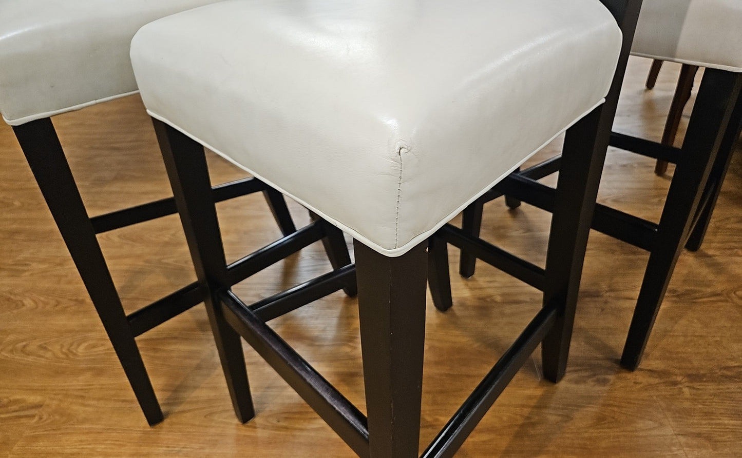Mitchell Gold Set of 4 Leather Bar Stools