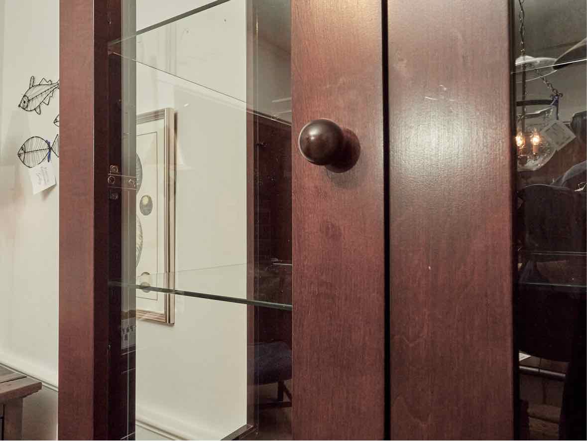 Boston Interiors Cherry 3 Glass Door  3 Drawers 3 Cabinet Doors  Hutch