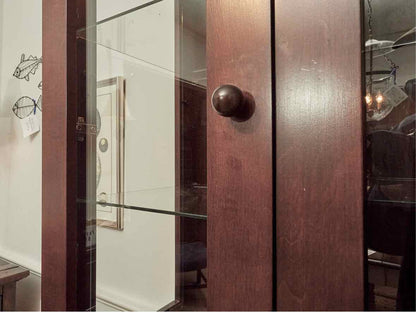 Boston Interiors Cherry 3 Glass Door  3 Drawers 3 Cabinet Doors  Hutch