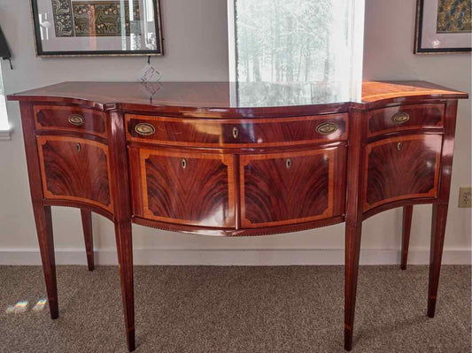 Made in Italy Mahogany Server W/ Fruitwood Border