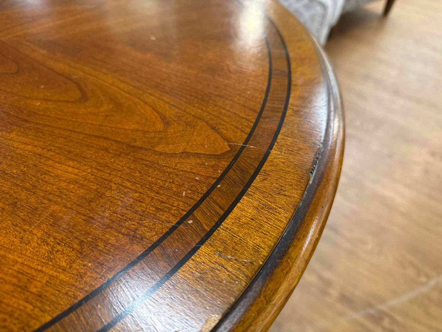 Ethan Allen Round Library Accent Table