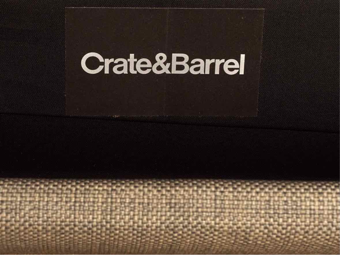 Crate & Barrel ' Barrett II' Storage Ottoman in Dove Grey Upholstery