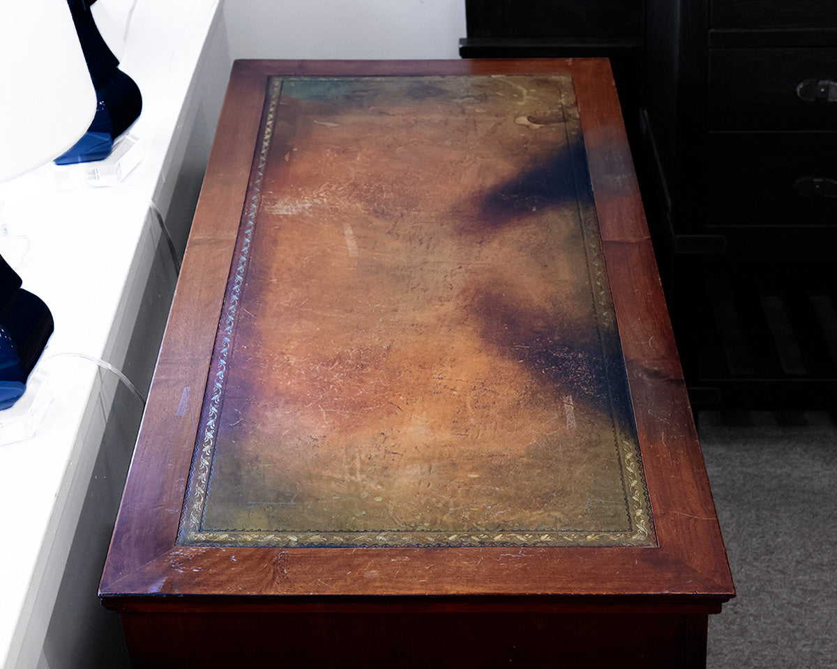 Leather Inlay Mahogany Desk