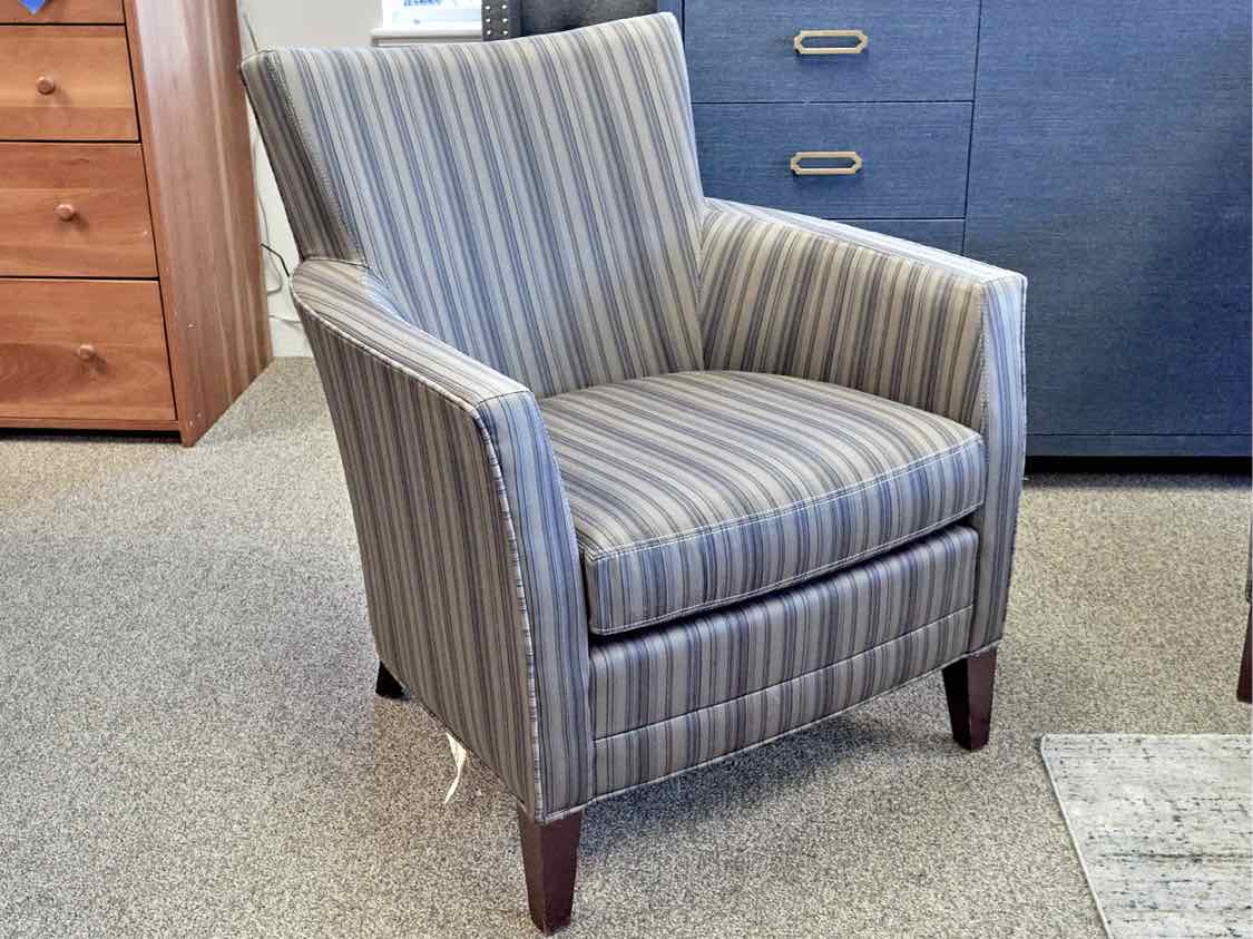 Pair of Crawford Furniture 'Saville Row' Grey Stripe  Chairs
