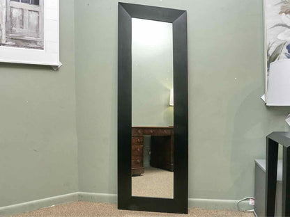 Black Slant Angled Top Contemporay Floor Mirror
