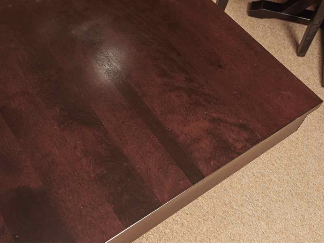 Espresso  Finish Rectangular Dining Table with Block Pedestal