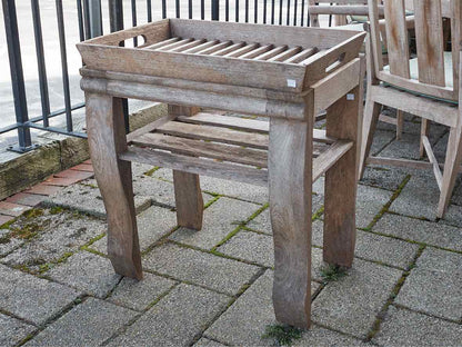 Teak Outdoor Accent Table with Tray Top