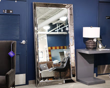 Bassett Standing Floor Mirror in Beaded Mirrored Frame