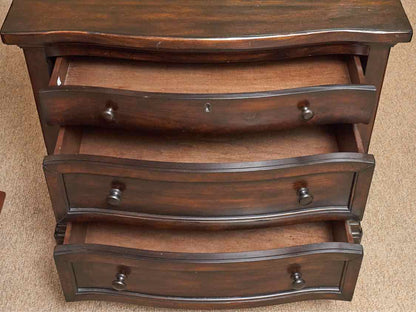 Pair of Pottery Barn Espresso Finish Planktop Nightstands with 3 Drawers