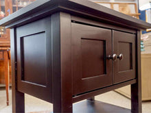 Black Side Table with 2 Doors & Shelf