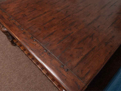 Theodore Alexander 'Eleanor' Mahogany& Parquetry Cocktail Table With  Shelf
