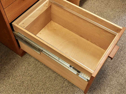 Charles Webb Custom Mid-Century Modern Desk in Cherry with Low Hutch