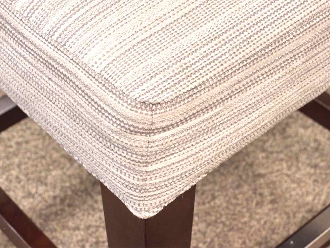 Lee Industries Counter Stool in Ivory & Grey Stripe Upholstery